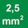 Secção transversal nominal de 2,5 mm²