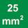 Secção transversal nominal de 25 mm²