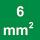 Secção transversal nominal de 6 mm²